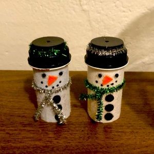 Snowman pill holders or storage holders for Christmas